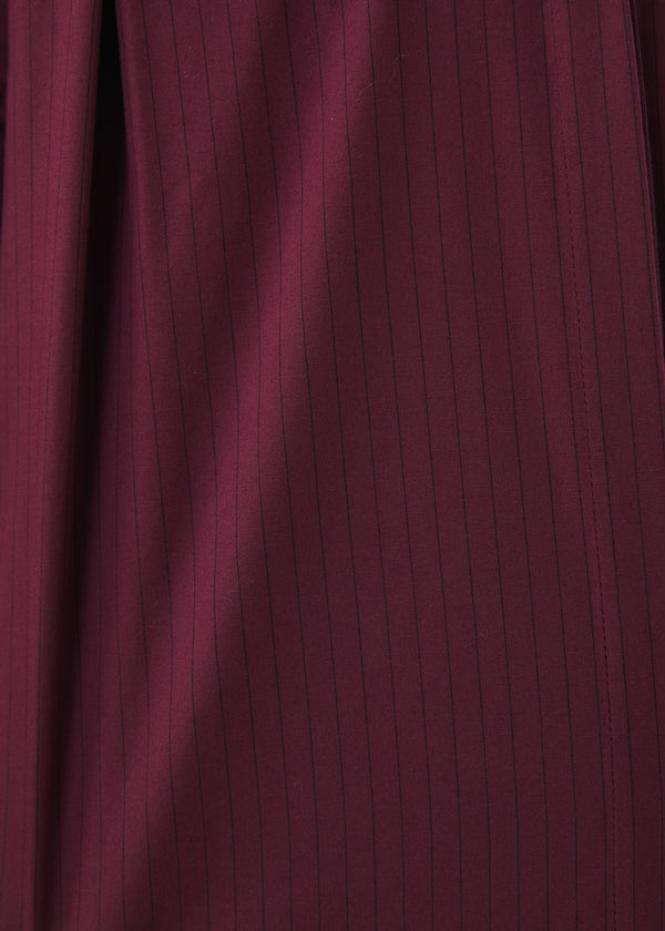 Chemise oversize bordeaux manches longues à rayures - BORDEAUX#couleur_BORDEAUX