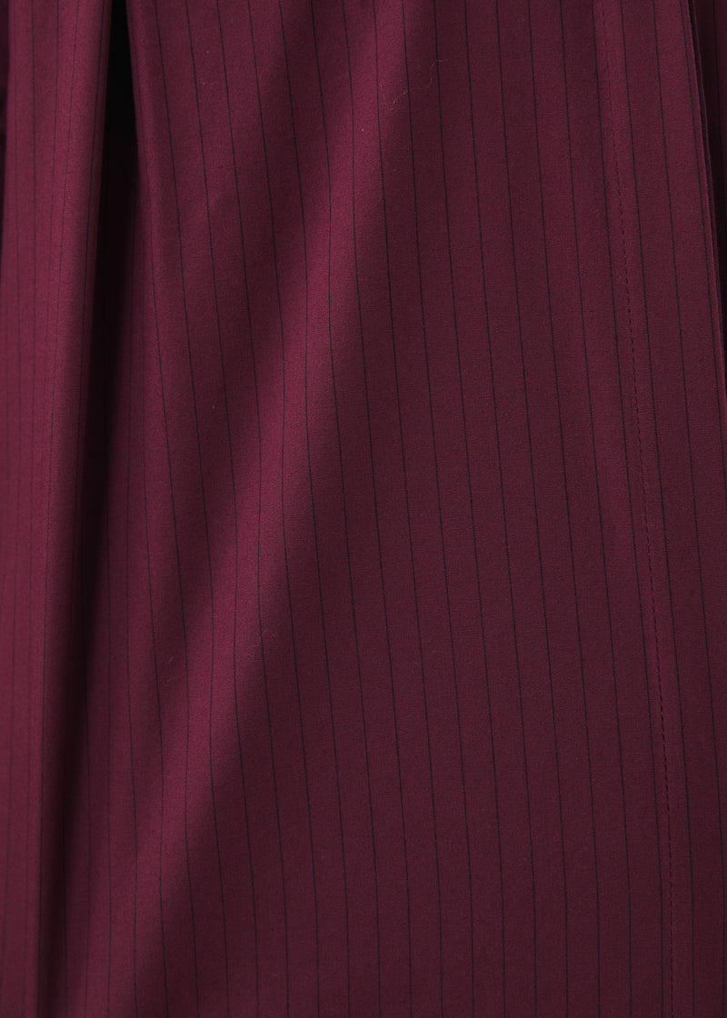 Chemise oversize bordeaux manches longues à rayures - BORDEAUX#couleur_BORDEAUX