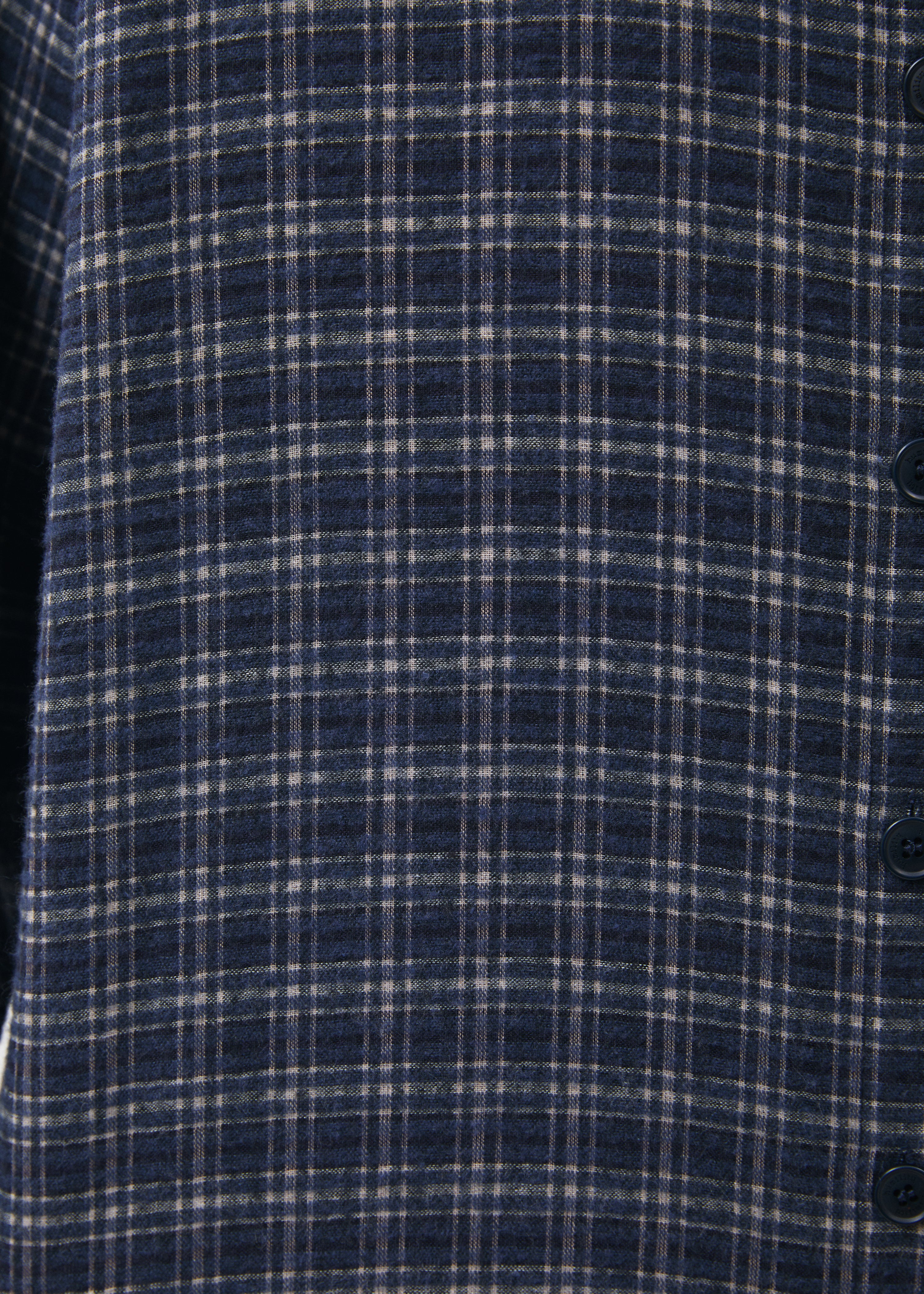 Chemise oversize bleu marine manches longues à carreaux - MARINE#couleur_MARINE