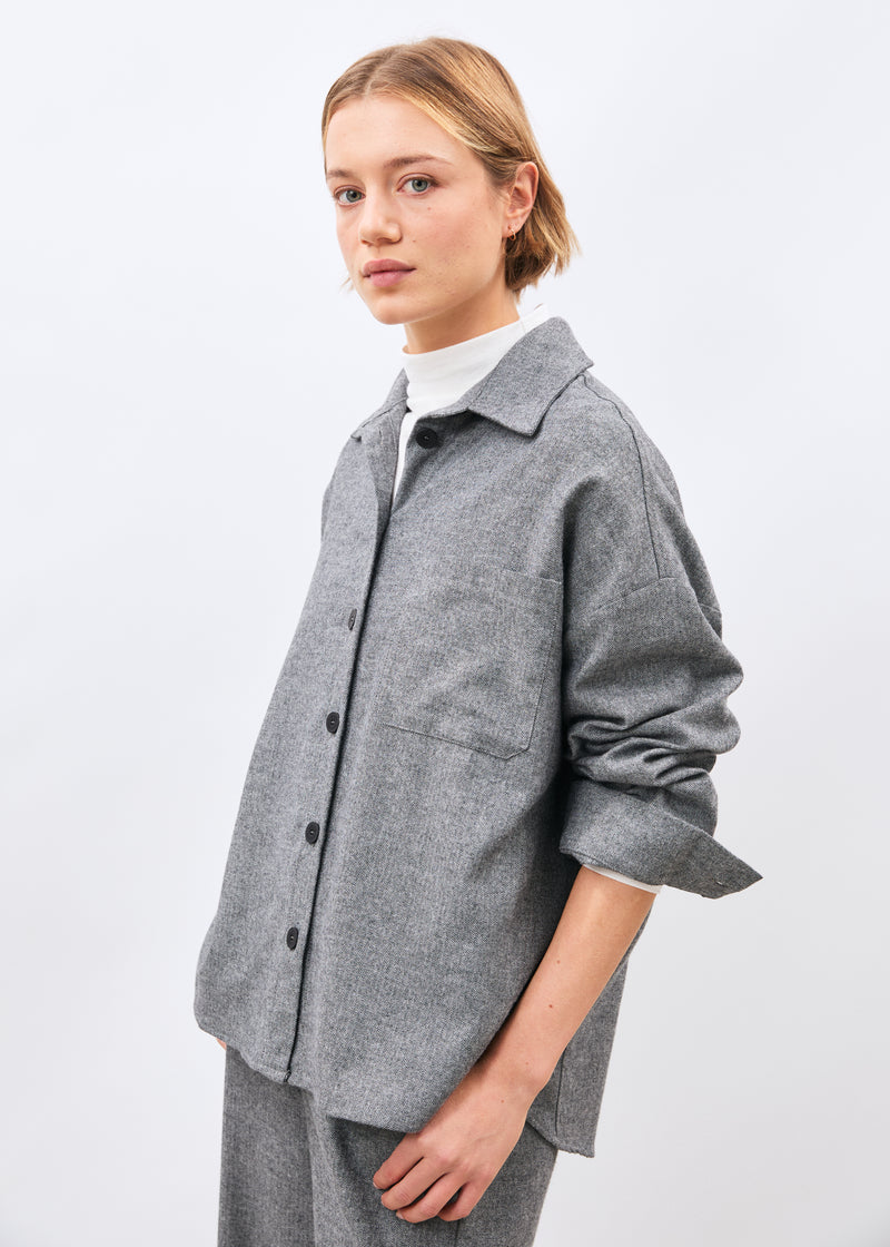 Chemise grise - Lomeo - GRIS CHINE#couleur_GRIS CHINE