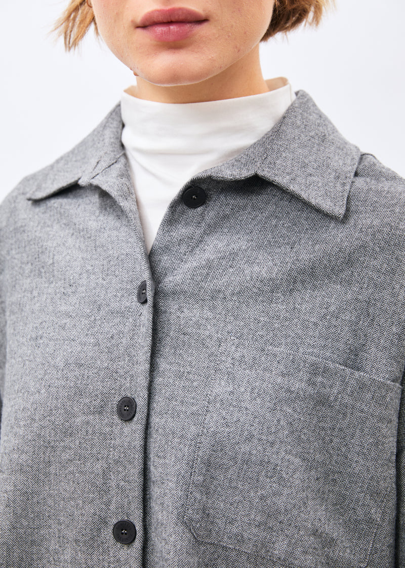 Chemise grise - Lomeo - GRIS CHINE#couleur_GRIS CHINE