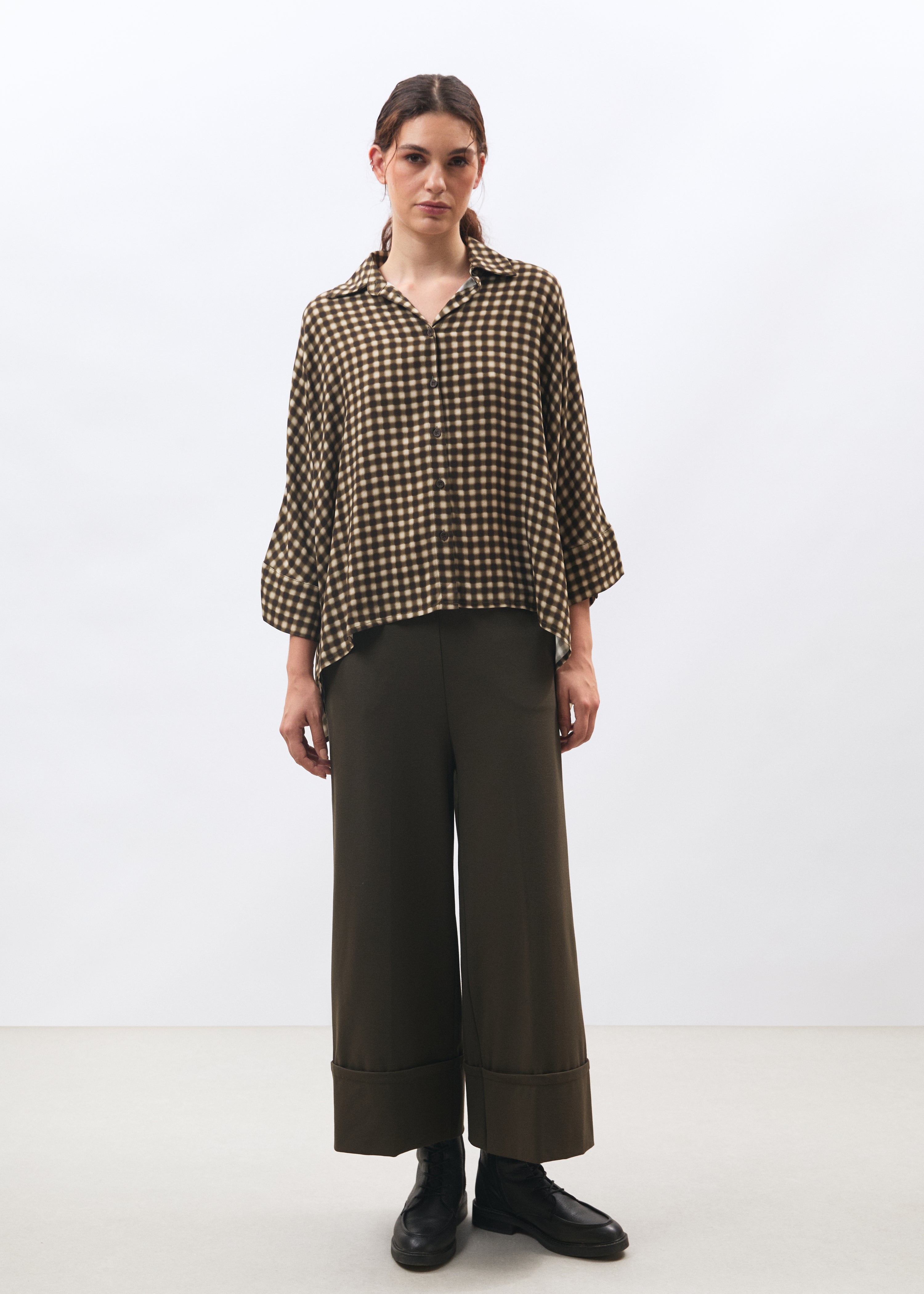 Chemise kaki et beige - KAKI/SABLE#couleur_KAKI/SABLE