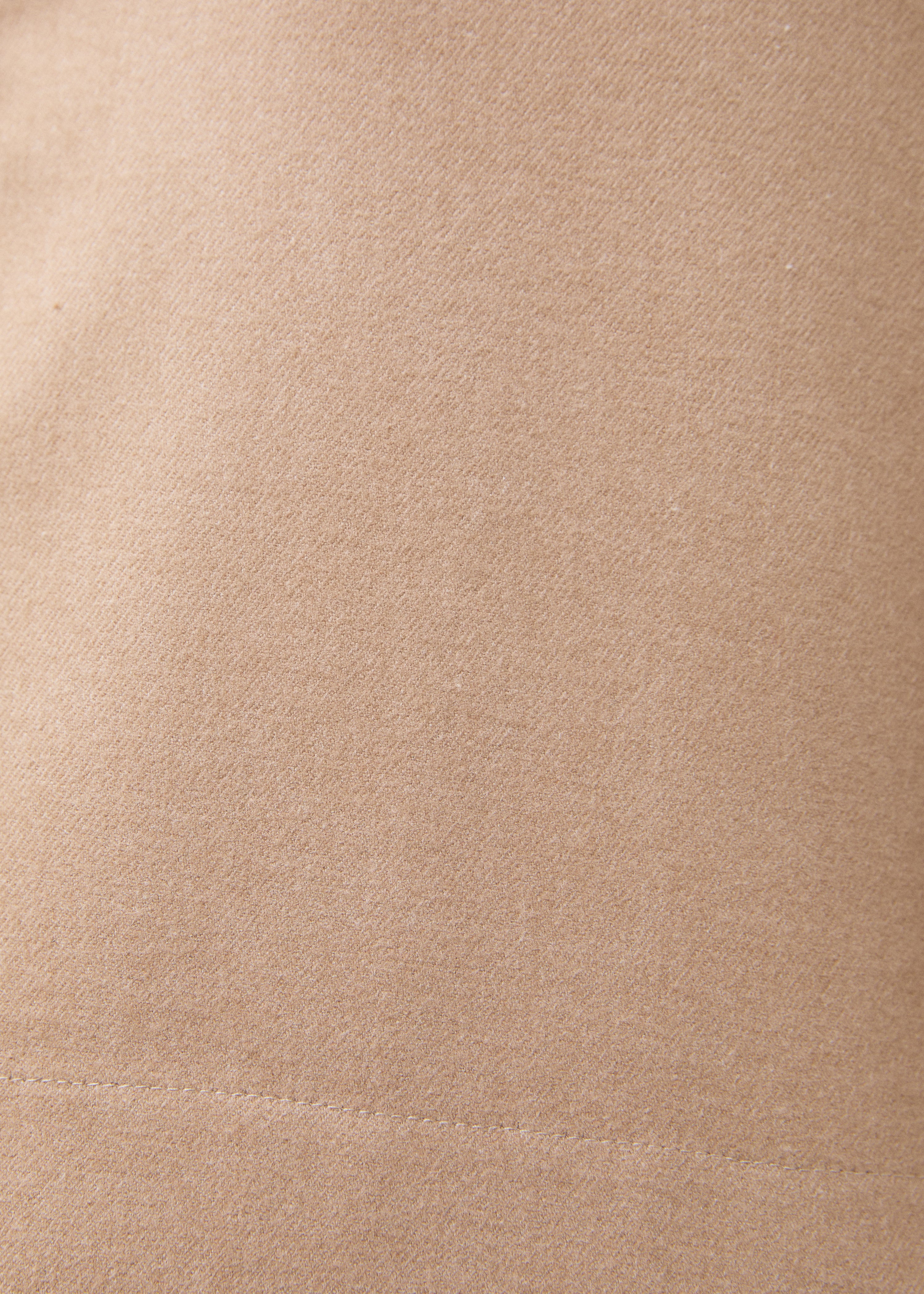 Chemise courte oversize beige en flanelle - SABLE#couleur_SABLE