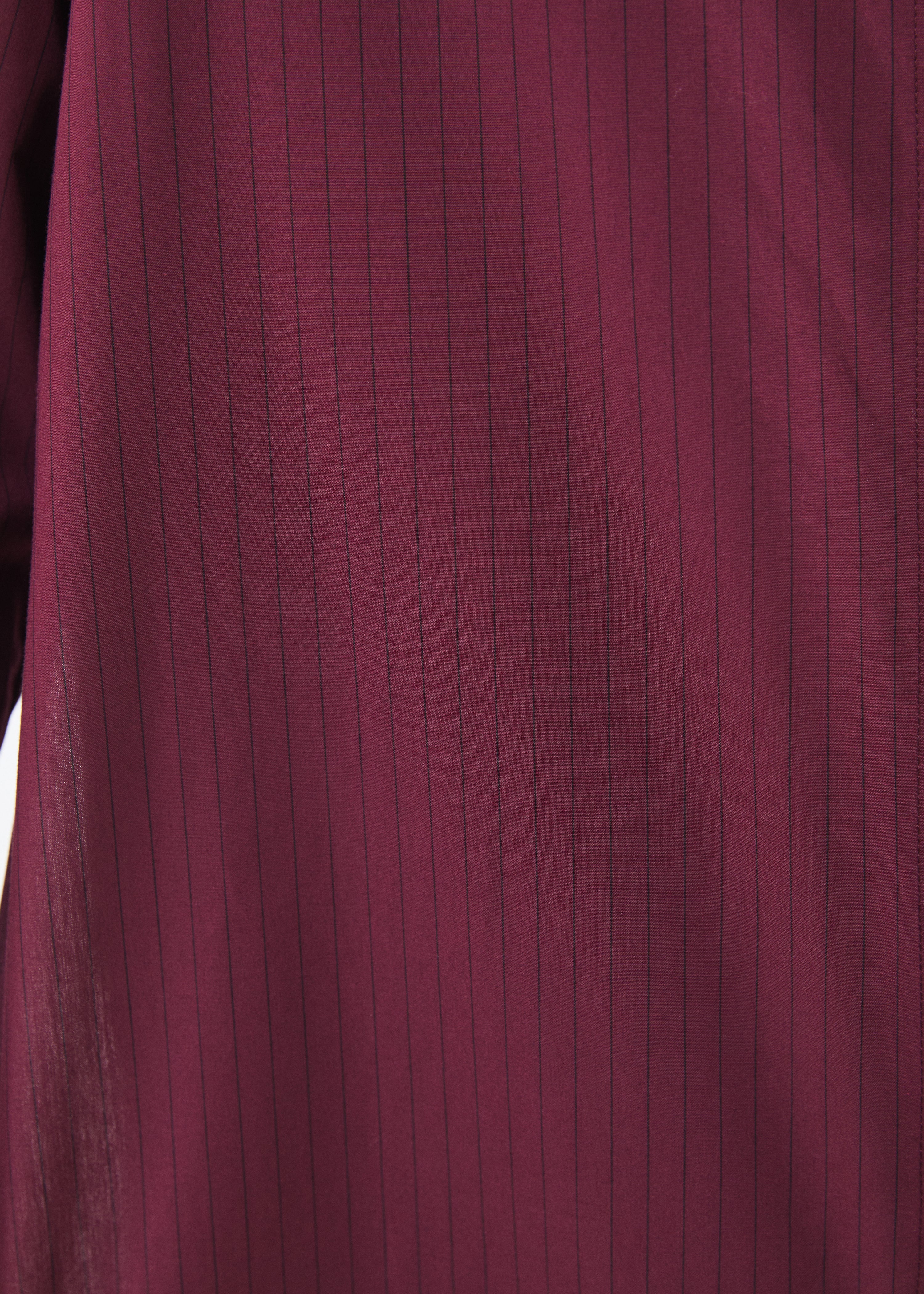 Chemise longue bordeaux à rayures - BORDEAUX#couleur_BORDEAUX