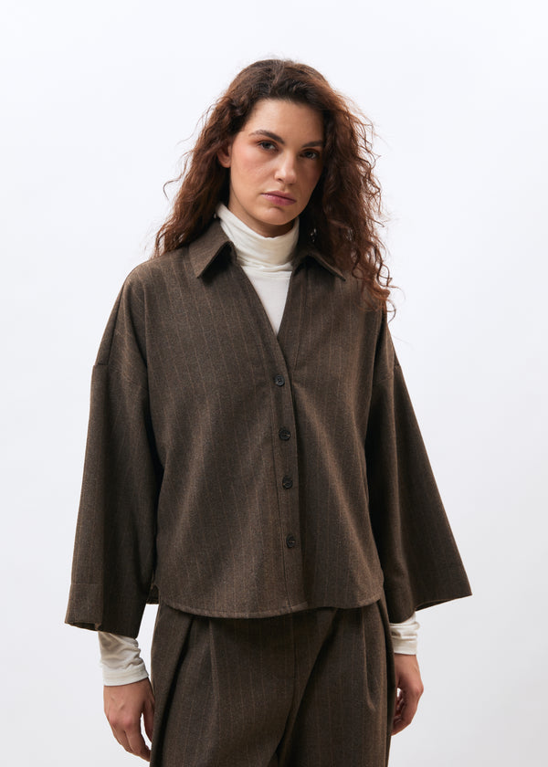 Chemise marron - Miyuki - TAUPE#couleur_TAUPE