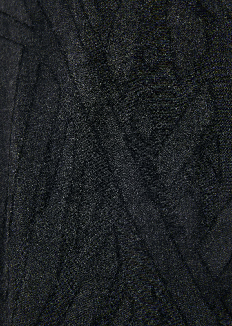 Chemise grise manches 3/4 en flanelle - ANTHRACITE#couleur_ANTHRACITE