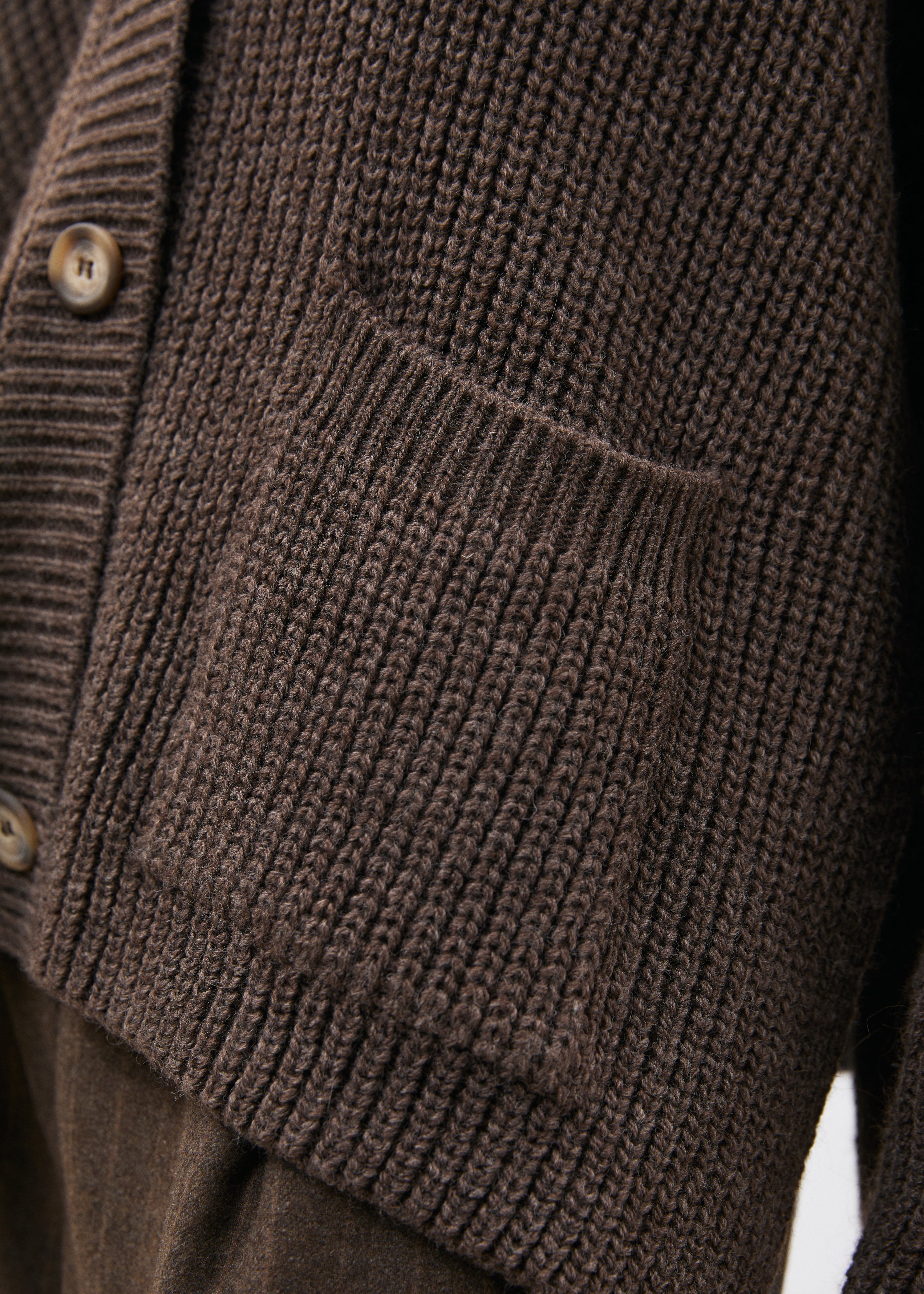 Cardigan taupe manches longues col V - TAUPE#couleur_TAUPE