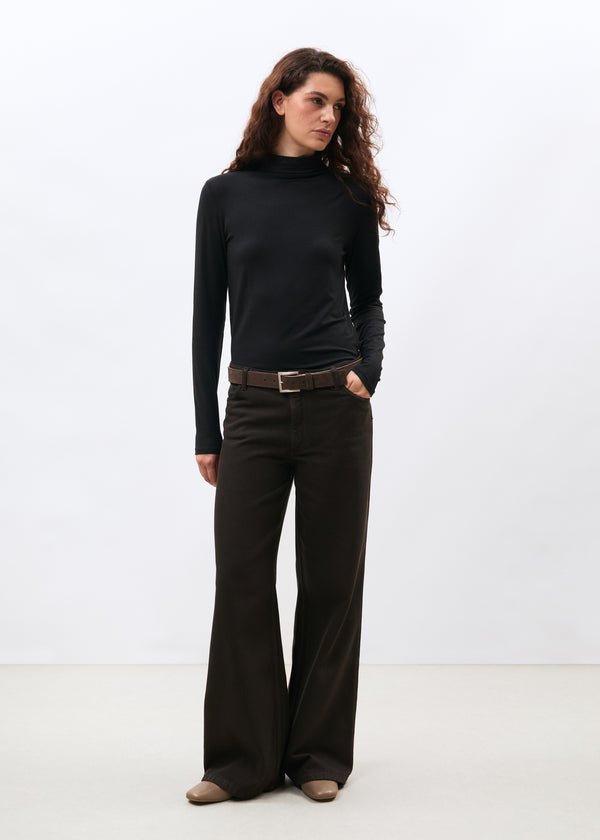 Jean droit marron - CHOCOLAT#couleur_CHOCOLAT
