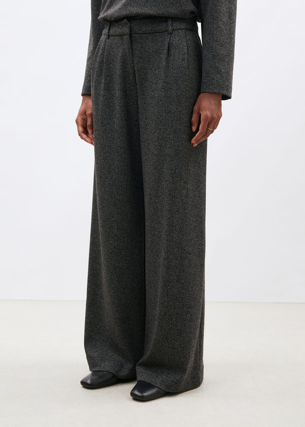 Pantalon large gris en jersey à imprimé chevrons - ANTHRACITE#couleur_ANTHRACITE