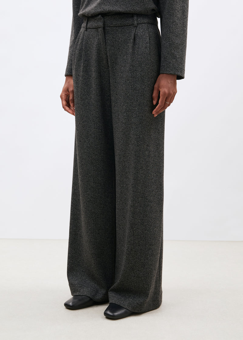 Pantalon large gris en jersey à imprimé chevrons - ANTHRACITE#couleur_ANTHRACITE