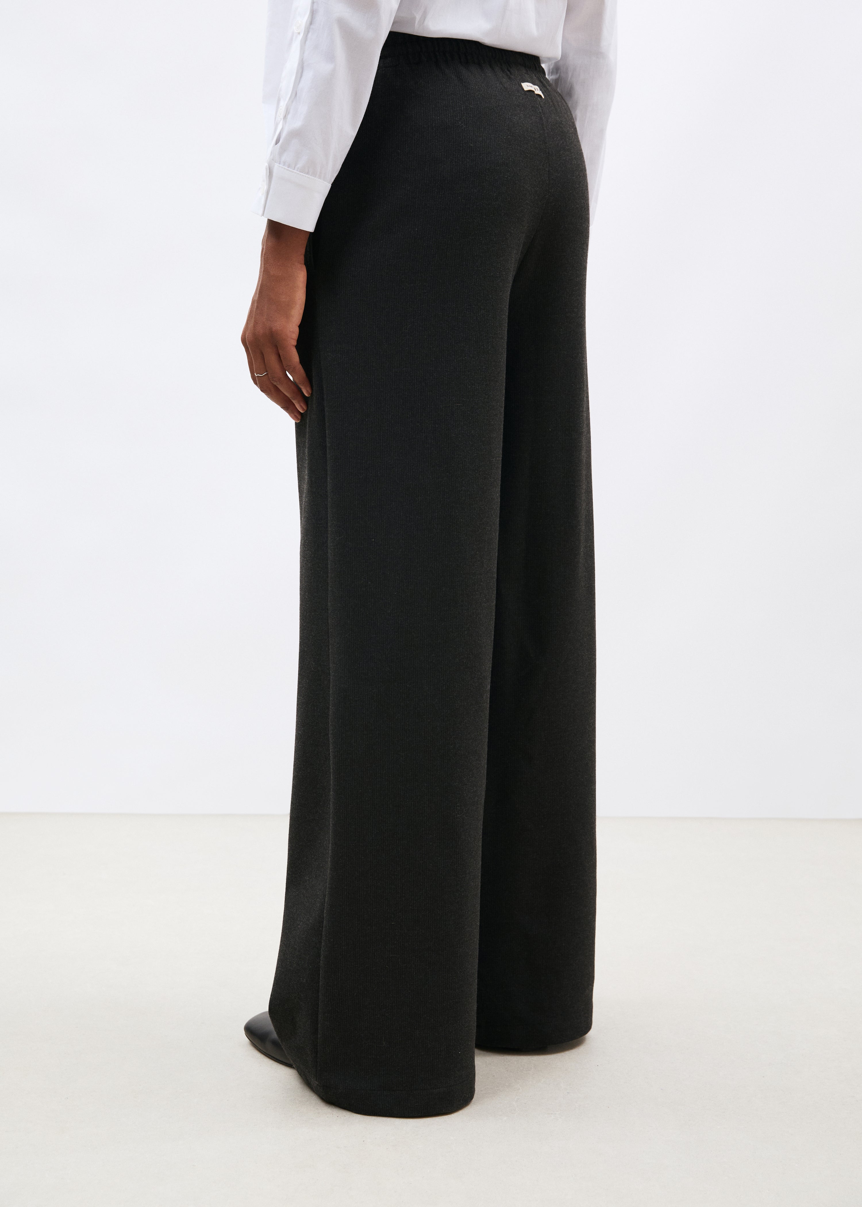 Pantalon large gris à imprimé - ANTHRACITE#couleur_ANTHRACITE