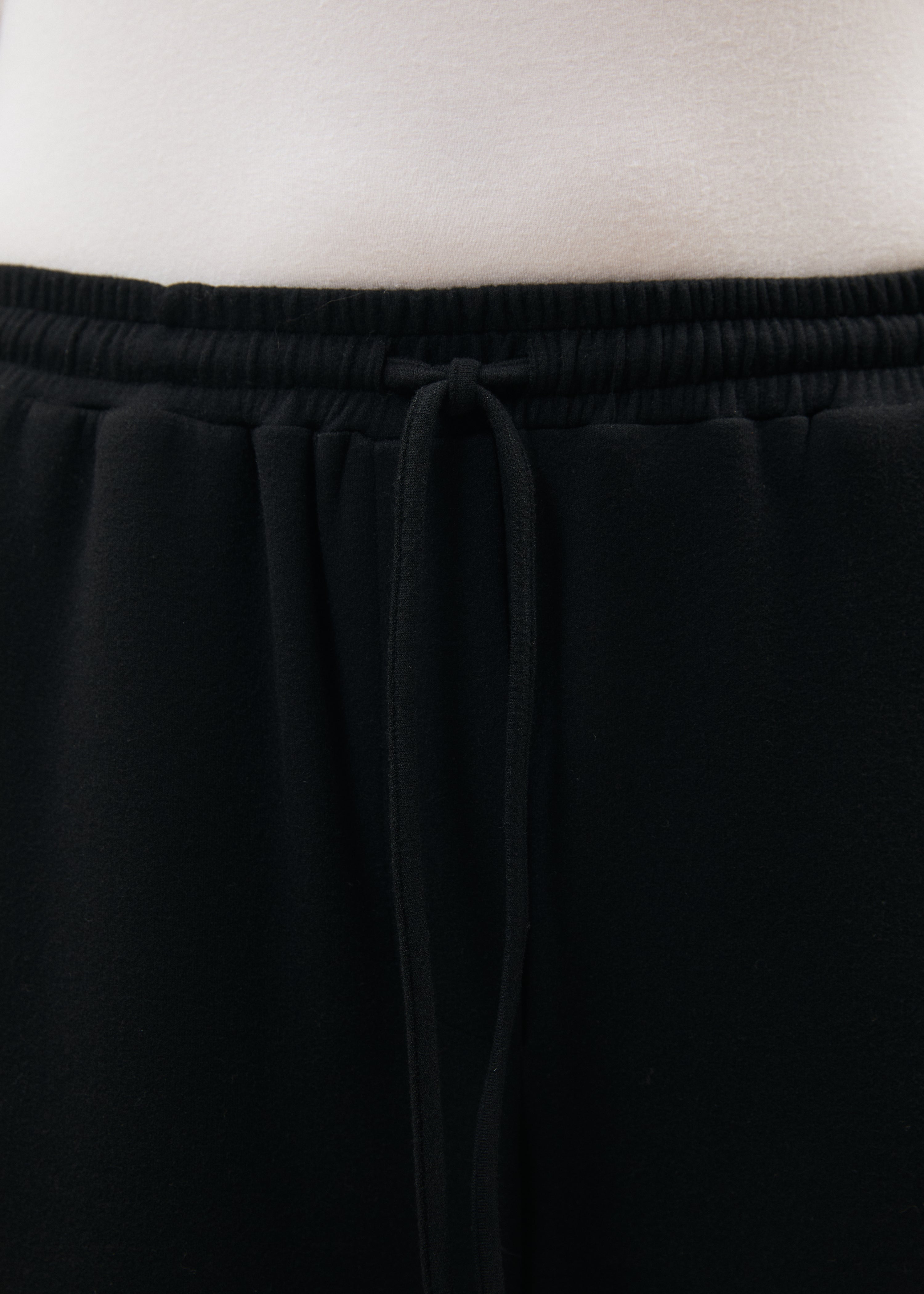Pantalon large noir taille élastiquée - NOIR#couleur_NOIR