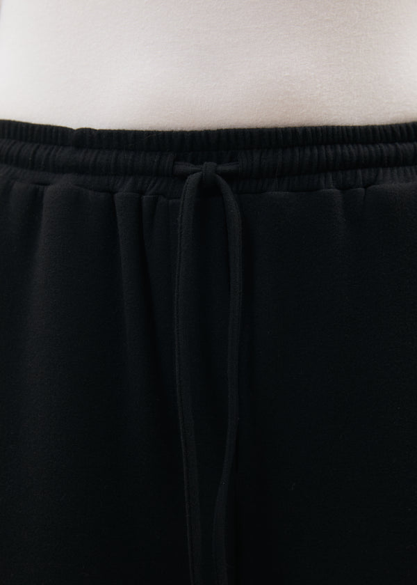 Pantalon large noir taille élastiquée - NOIR#couleur_NOIR