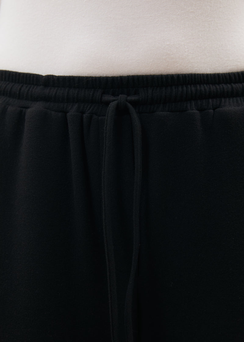 Pantalon large noir taille élastiquée - NOIR#couleur_NOIR