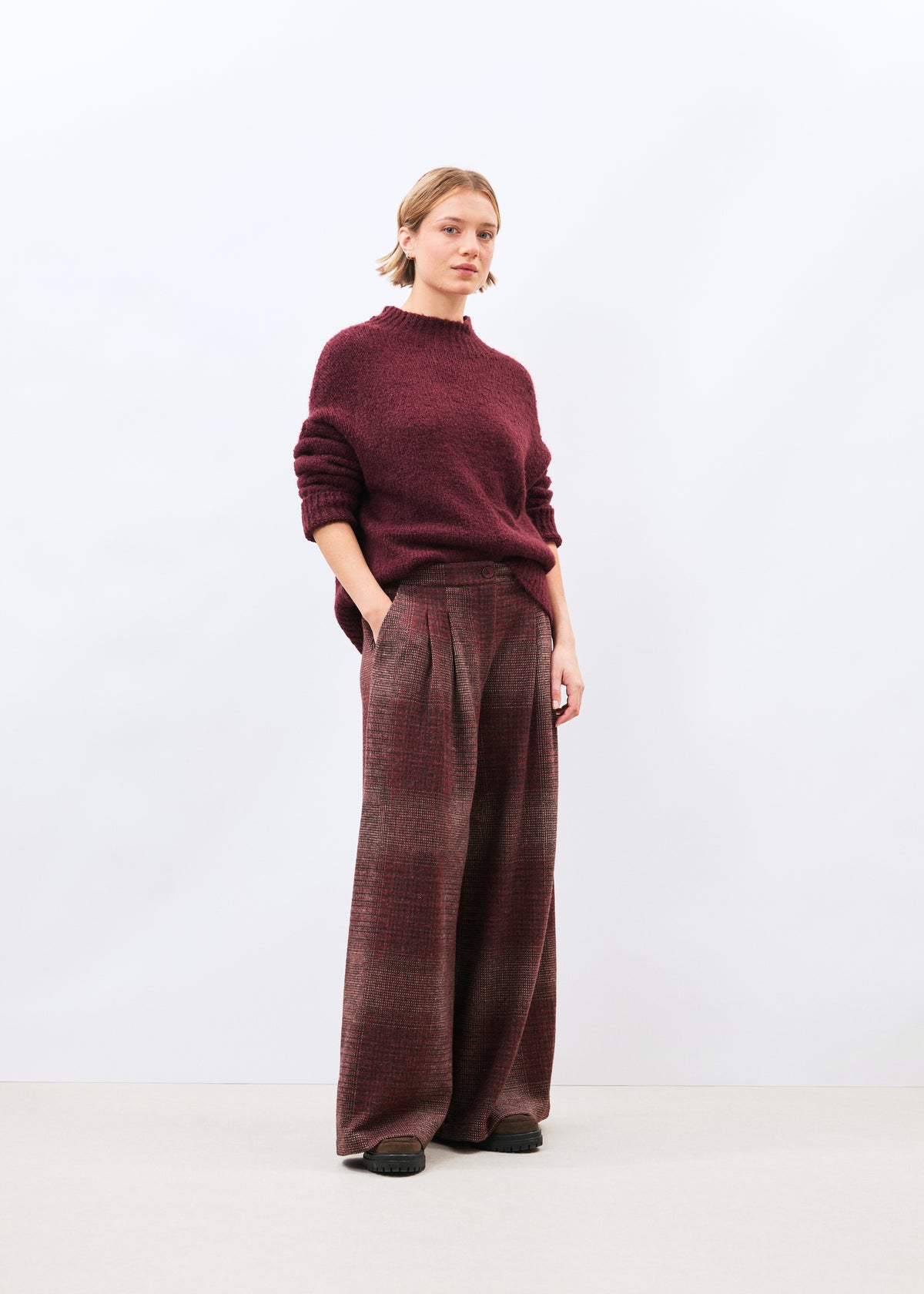 Pantalon bordeaux - Kohiro - BORDEAUX#couleur_BORDEAUX