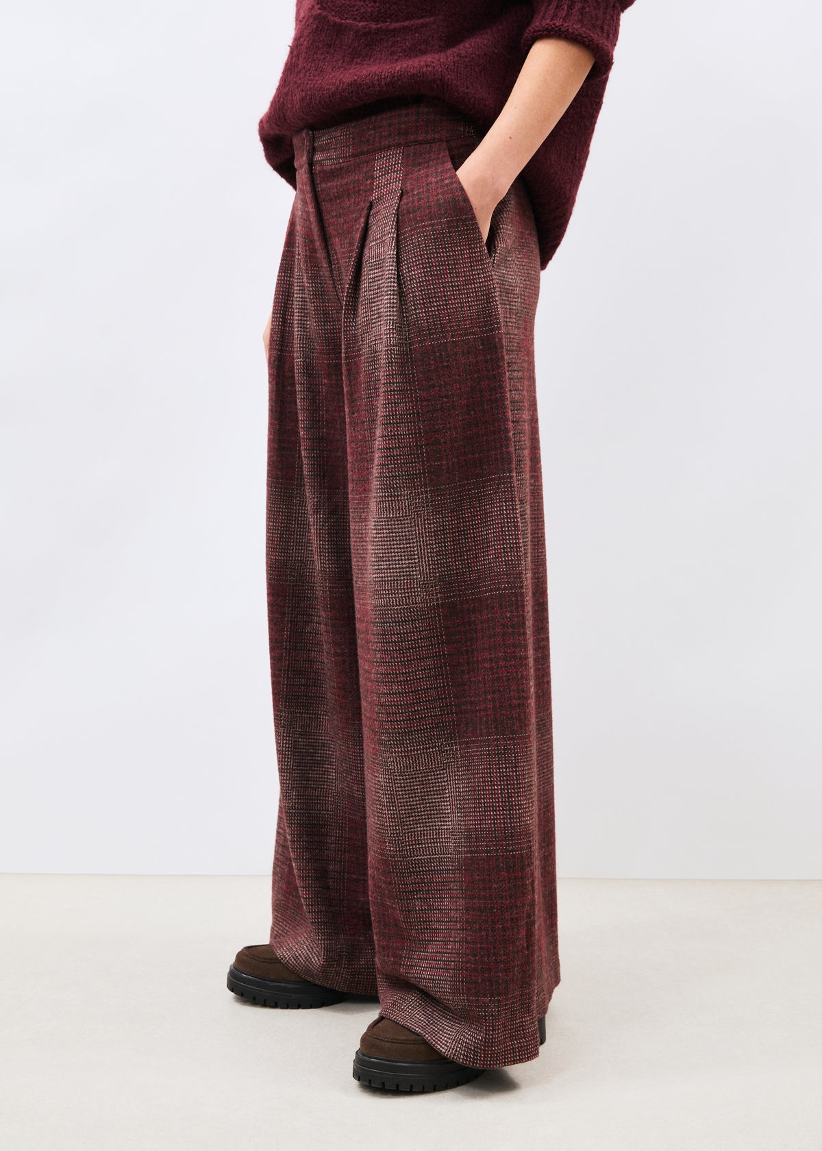 Pantalon bordeaux - Kohiro - BORDEAUX#couleur_BORDEAUX