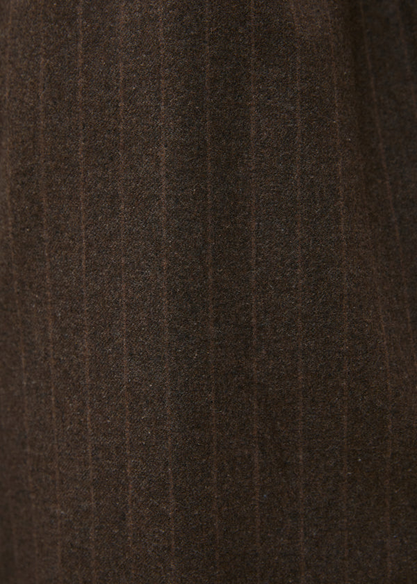 Pantalon large taupe en flanelle à rayures - TAUPE#couleur_TAUPE