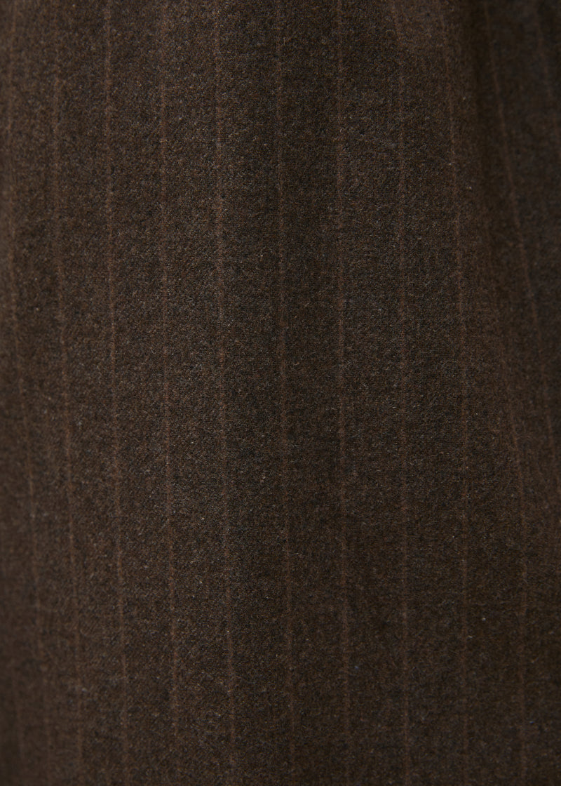 Pantalon large taupe en flanelle à rayures - TAUPE#couleur_TAUPE
