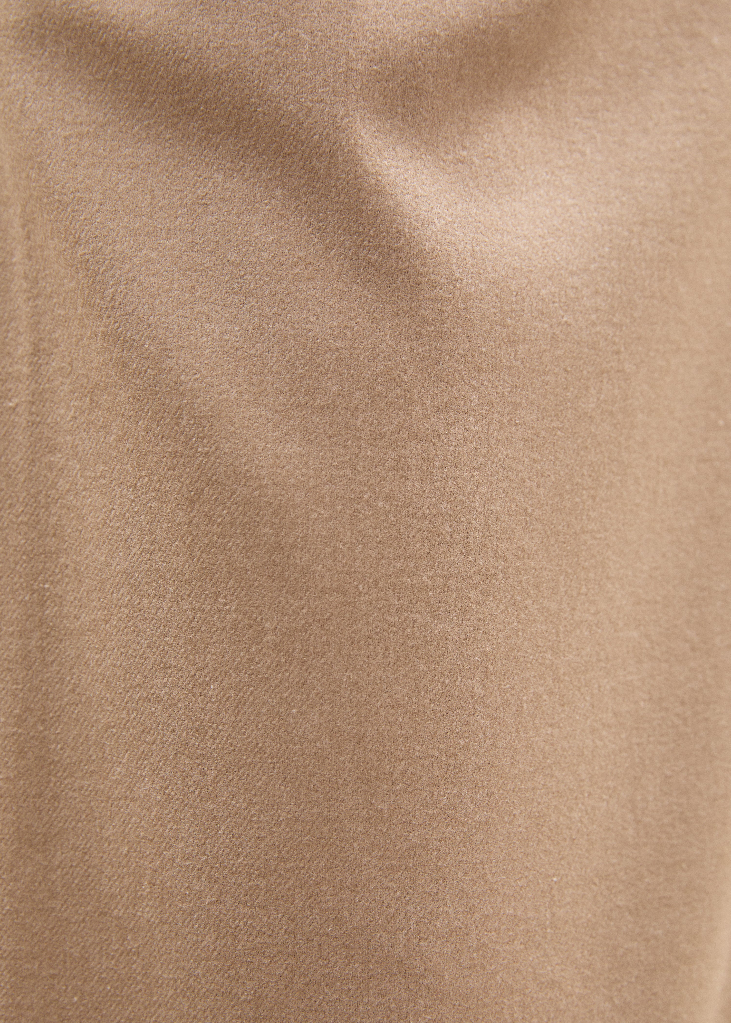 Pantalon large beige en flanelle - SABLE#couleur_SABLE