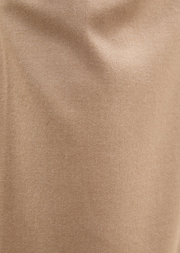 Pantalon large beige en flanelle - SABLE#couleur_SABLE