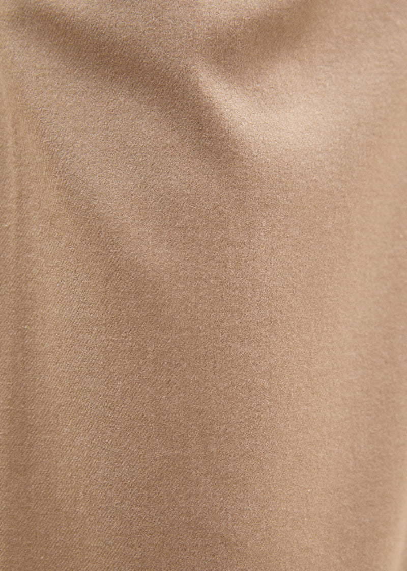 Pantalon large beige en flanelle - SABLE#couleur_SABLE