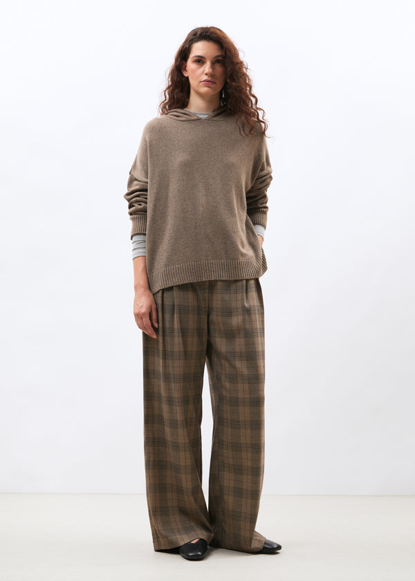 Pantalon large beige et bleu - GREIGE/DENIM#couleur_GREIGE/DENIM