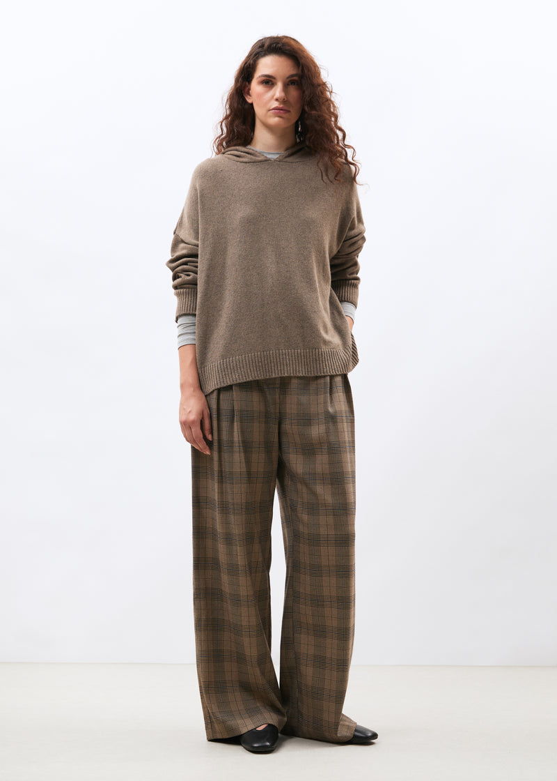 Pantalon large beige et bleu - GREIGE/DENIM#couleur_GREIGE/DENIM