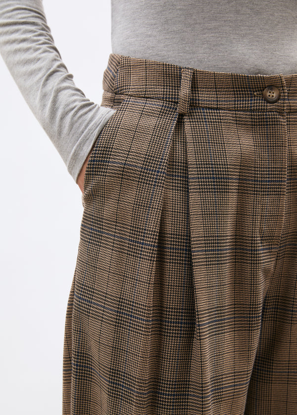 Pantalon large beige et bleu - GREIGE/DENIM#couleur_GREIGE/DENIM
