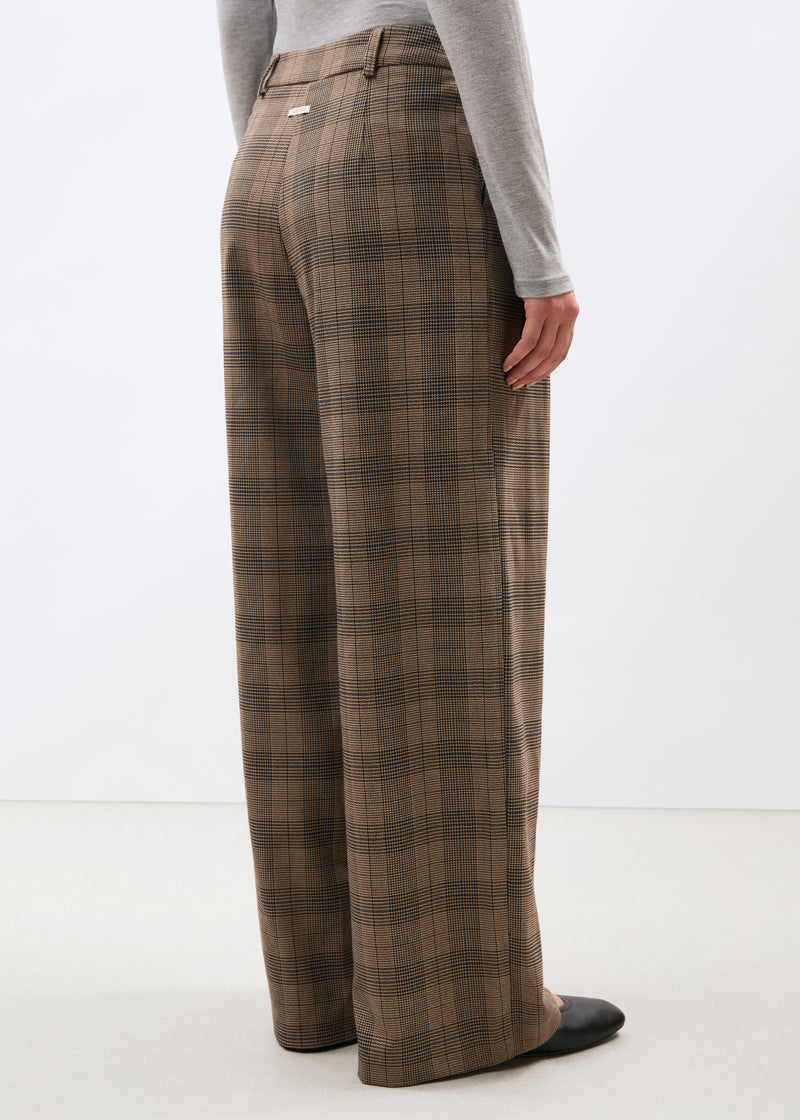 Pantalon large beige et bleu - GREIGE/DENIM#couleur_GREIGE/DENIM
