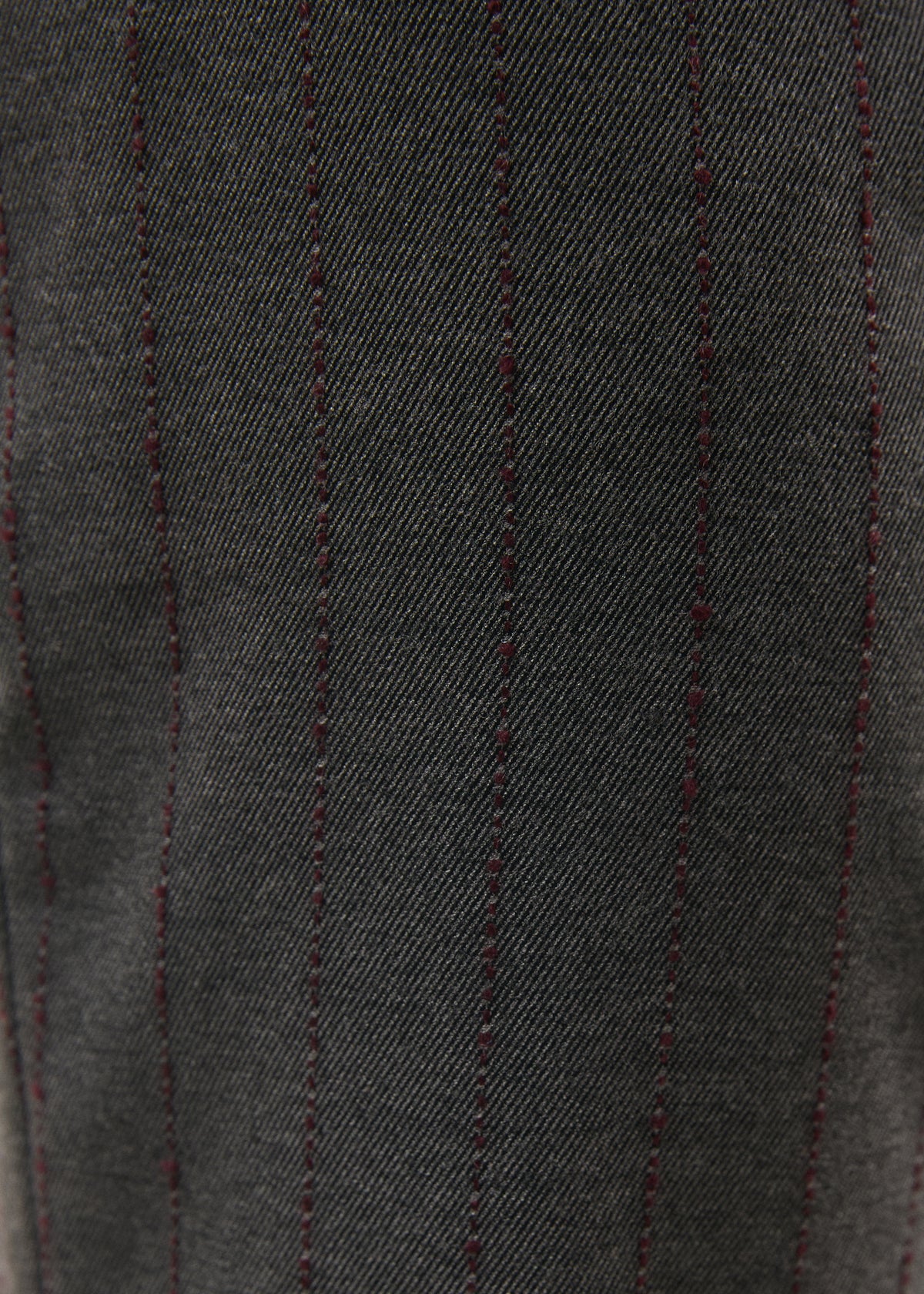 Pantalon carotte gris et bordeaux en flanelle à rayures - ANTHRACITE/BORDEAUX#couleur_ANTHRACITE/BORDEAUX