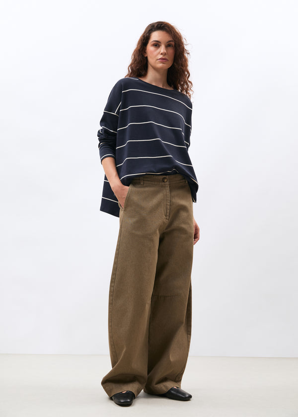 Pantalon barrel en denim terracotta - SIENNE#couleur_SIENNE