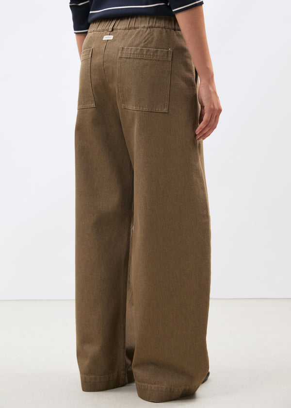 Pantalon barrel en denim terracotta - SIENNE#couleur_SIENNE