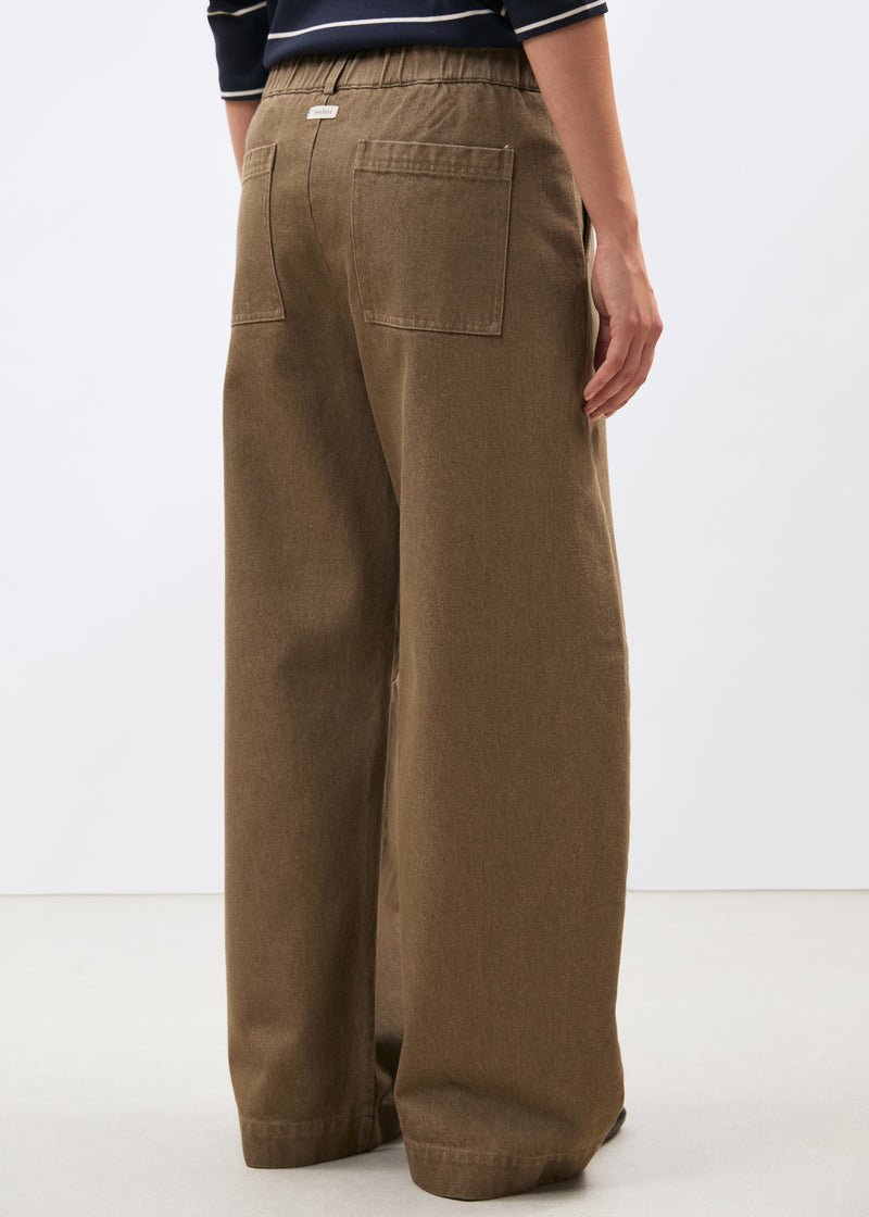 Pantalon barrel en denim terracotta - SIENNE#couleur_SIENNE