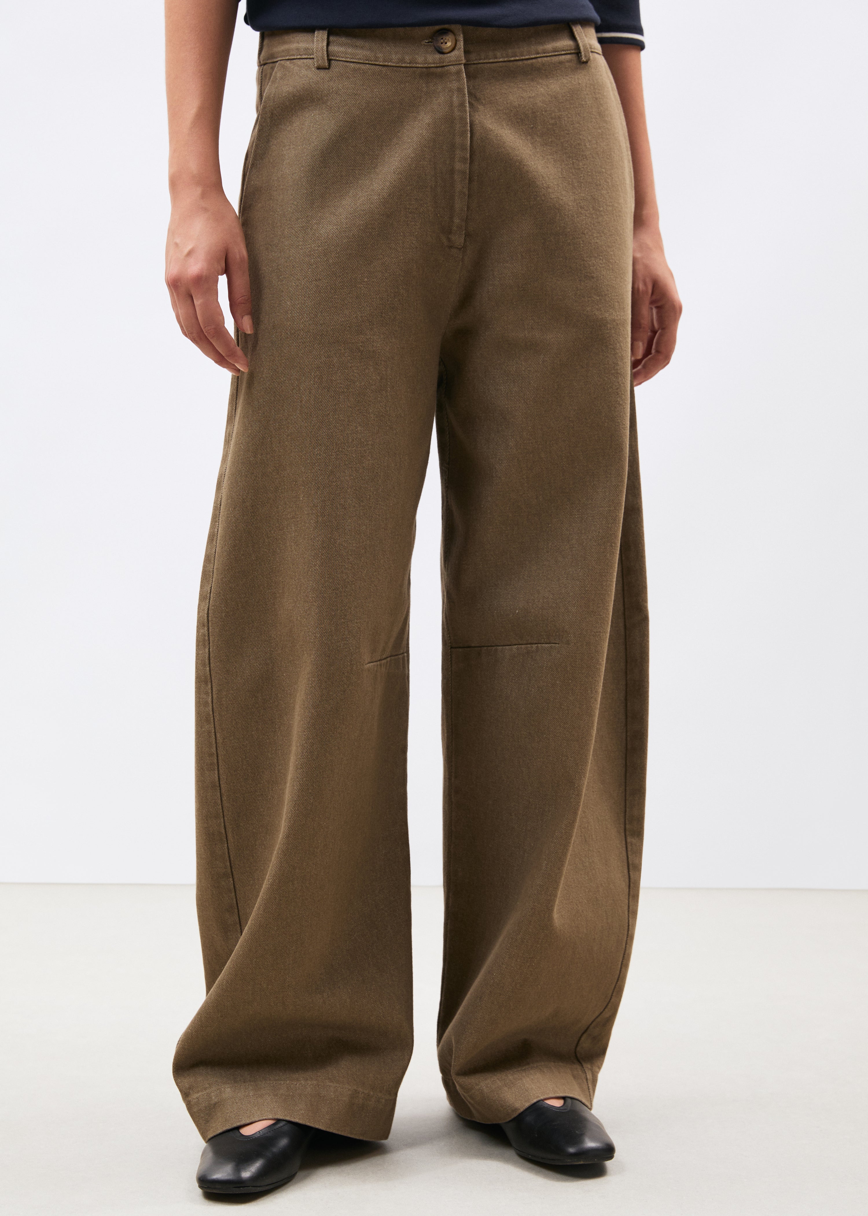 Pantalon barrel en denim terracotta - SIENNE#couleur_SIENNE