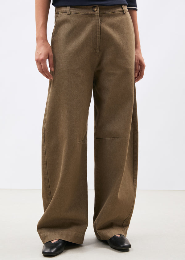 Pantalon barrel en denim terracotta - SIENNE#couleur_SIENNE