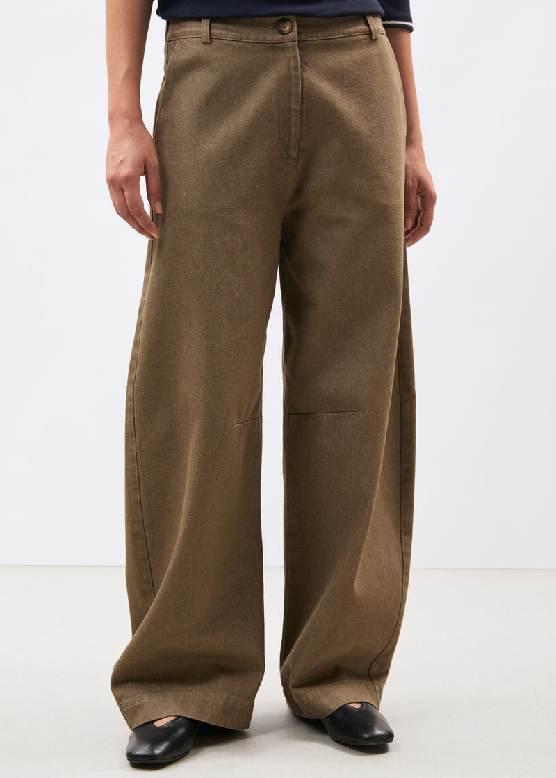 Pantalon barrel en denim terracotta - SIENNE#couleur_SIENNE