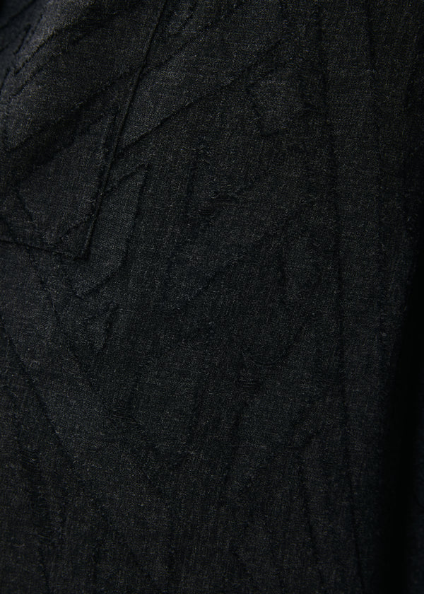 Pantalon large gris 7/8ème en flanelle jacquard - ANTHRACITE#couleur_ANTHRACITE
