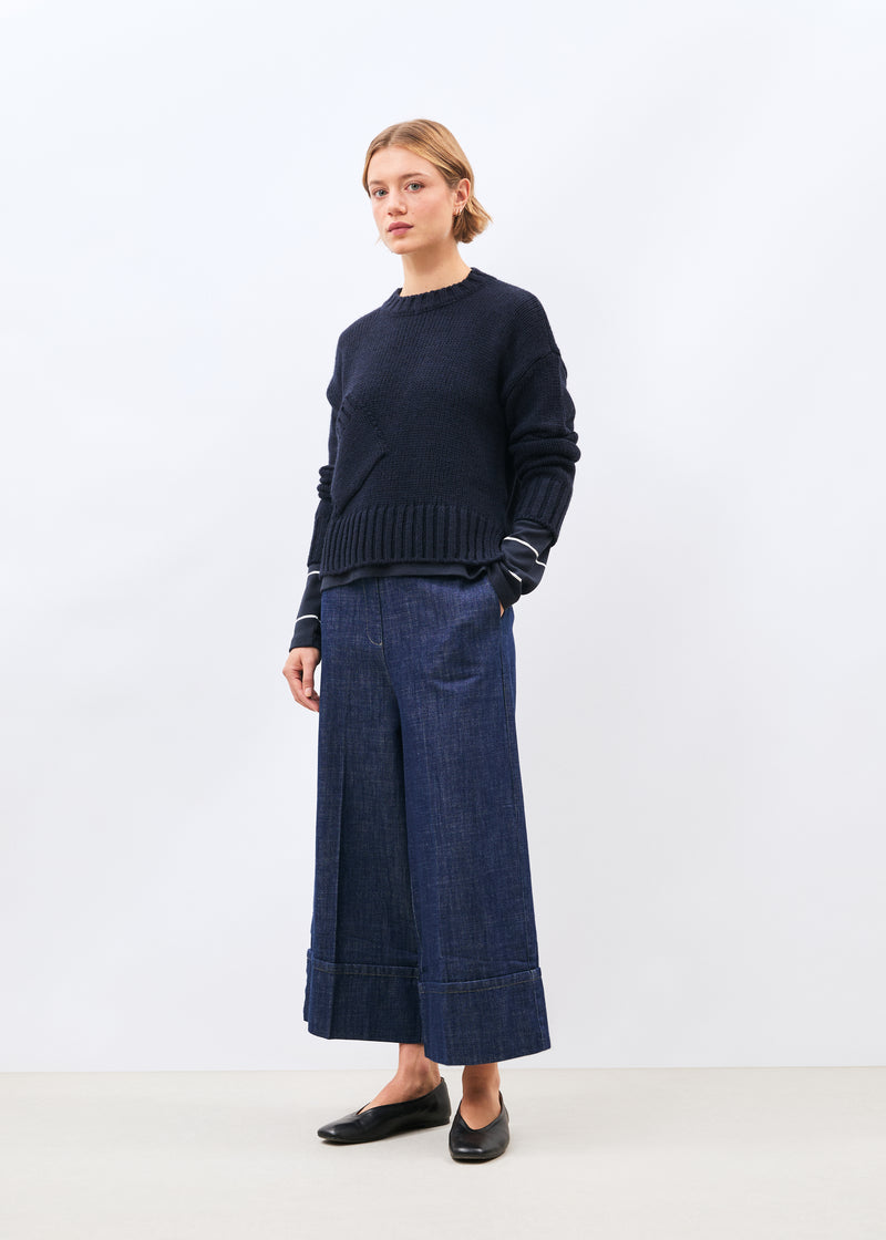 Pantalon bleu - Sophio - BLEU DENIM#couleur_BLEU DENIM