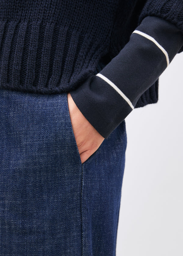 Pantalon bleu - Sophio - BLEU DENIM#couleur_BLEU DENIM