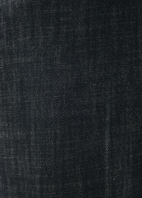 Pantalon large 7/8ème à revers en denim noir - NOIR#couleur_NOIR