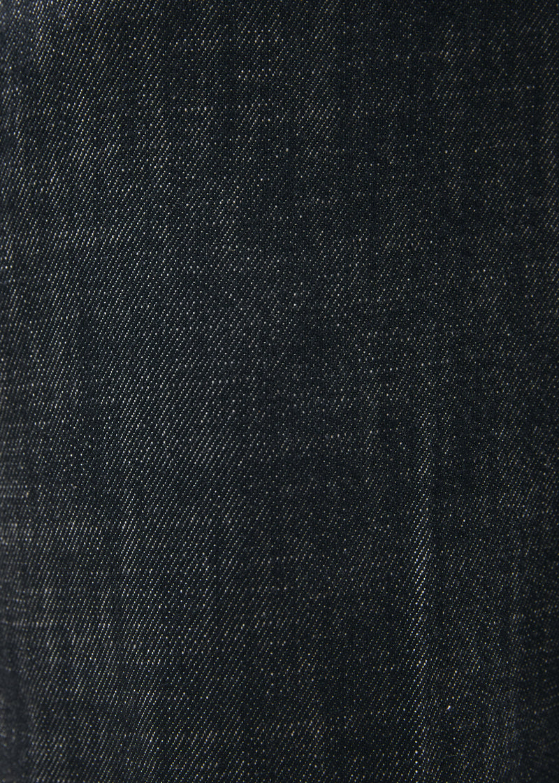 Pantalon large 7/8ème à revers en denim noir - NOIR#couleur_NOIR