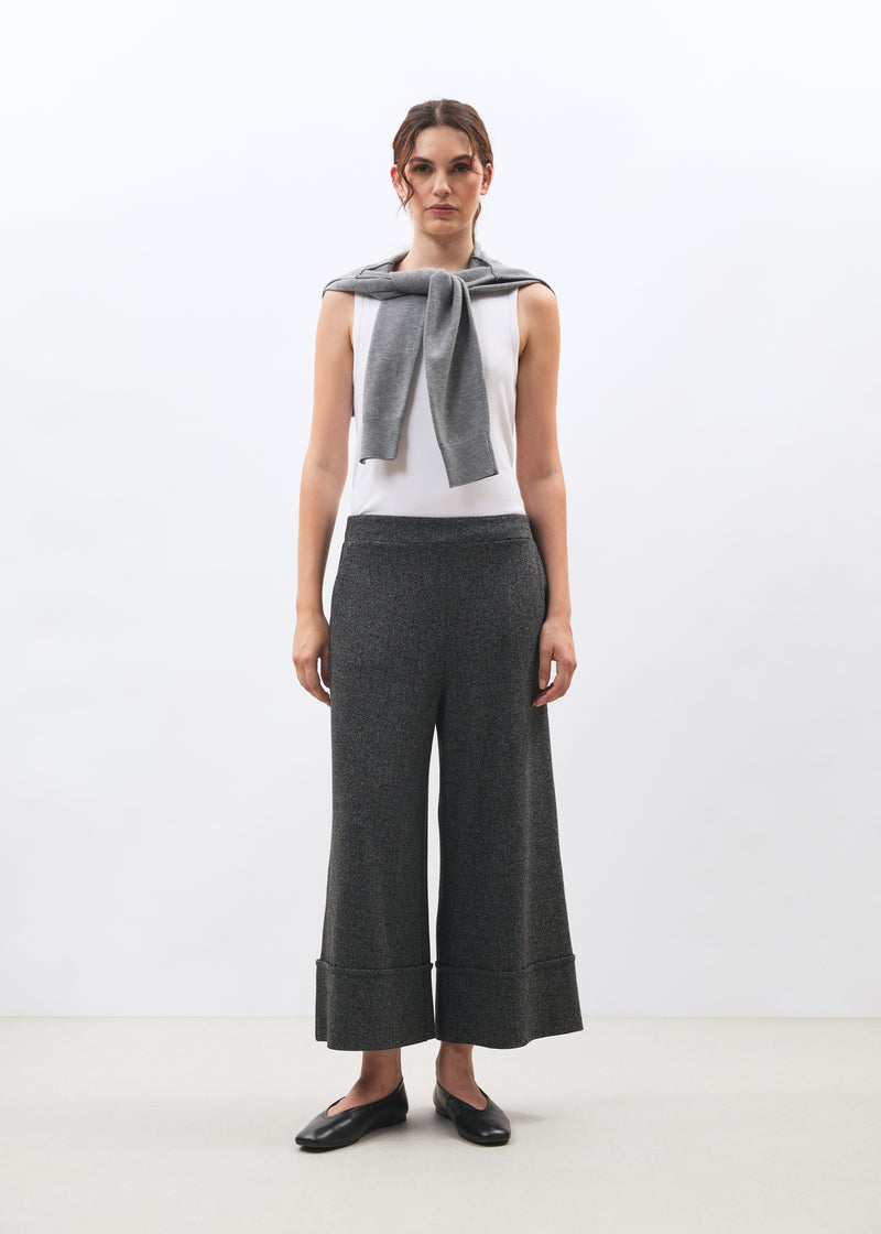 Pantalon large gris à motif chevrons - ANTHRACITE#couleur_ANTHRACITE