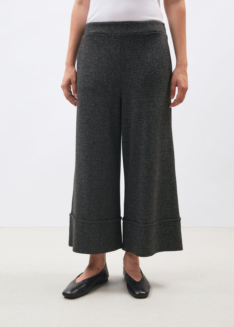 Pantalon large gris à motif chevrons - ANTHRACITE#couleur_ANTHRACITE