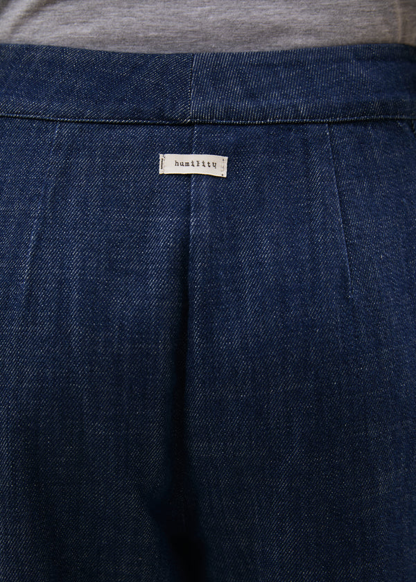 Pantalon barrel bleu en denim - BLEU DENIM#couleur_BLEU DENIM