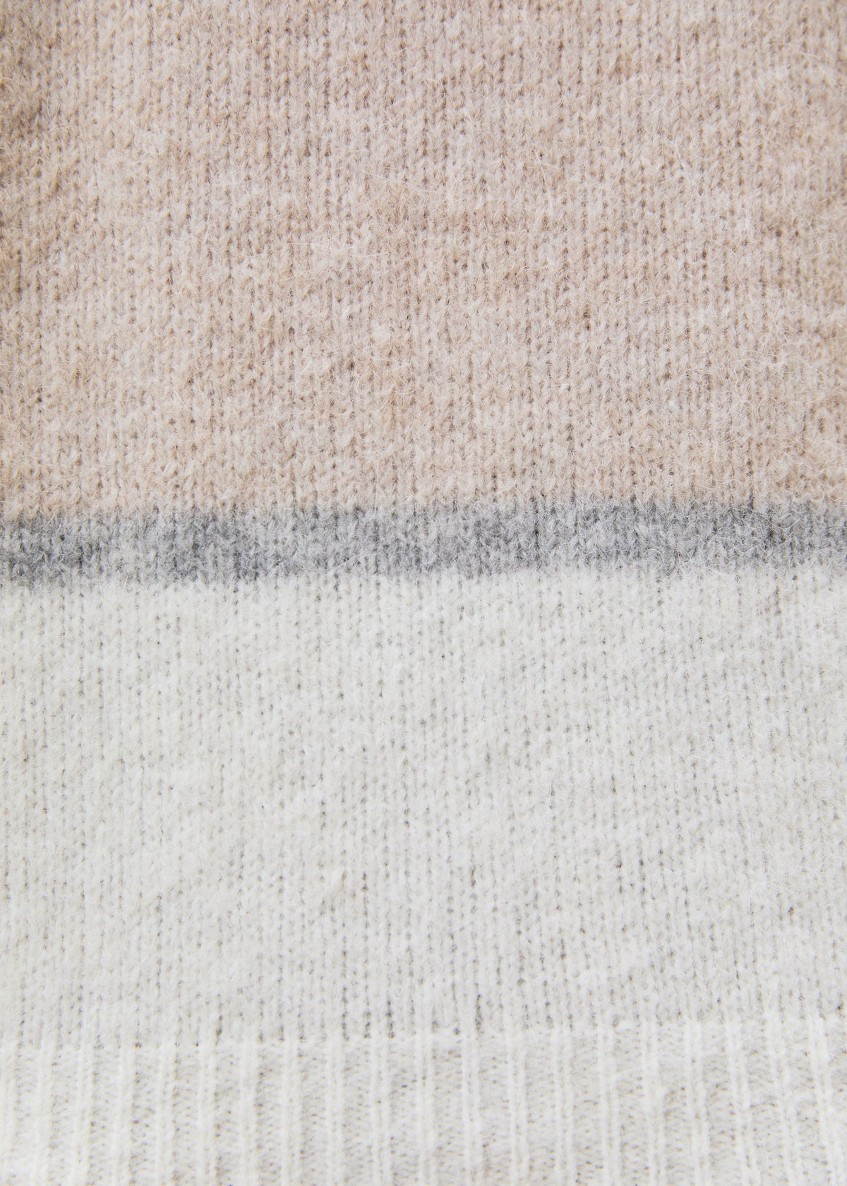 Pull écru à rayures sans manches en maille col montant - OFF WHITE/BEIGE#couleur_OFF WHITE/BEIGE