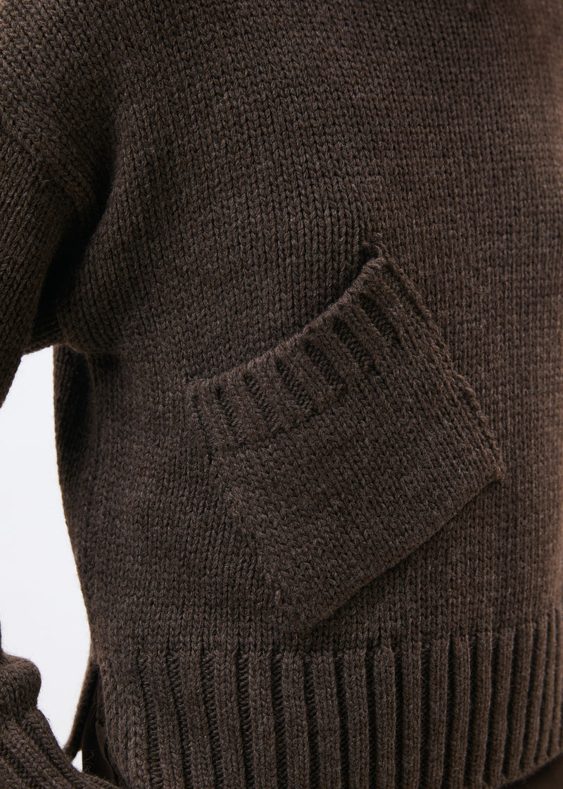 Pull bleu marine manches longues col rond - NAVY#couleur_NAVY
