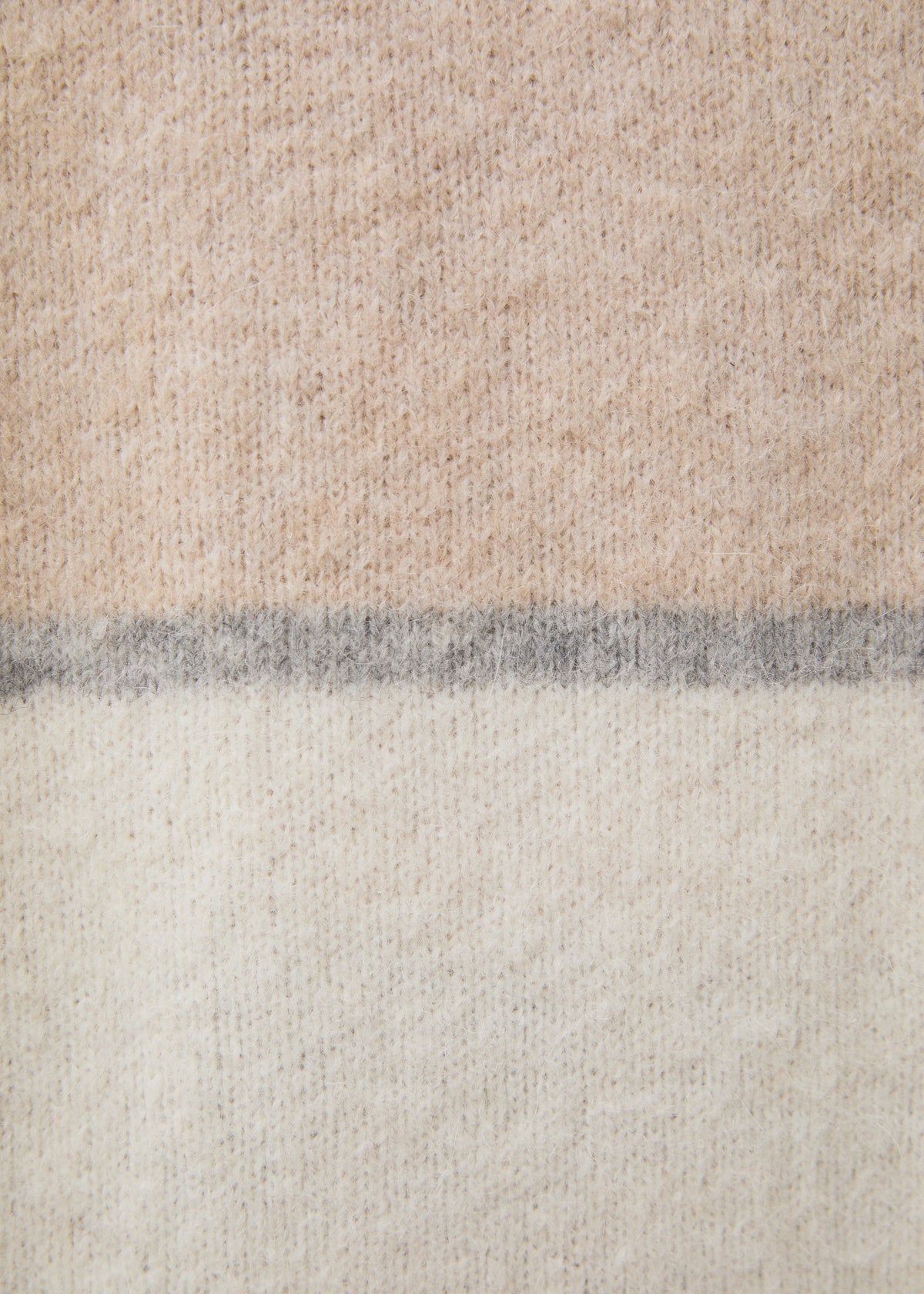 Pull écru à rayures en maille col rond - OFF WHITE/BEIGE#couleur_OFF WHITE/BEIGE