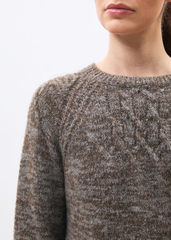 Pull taupe et gris - Menara - TAUPE/GRIS CHINE#couleur_TAUPE/GRIS CHINE