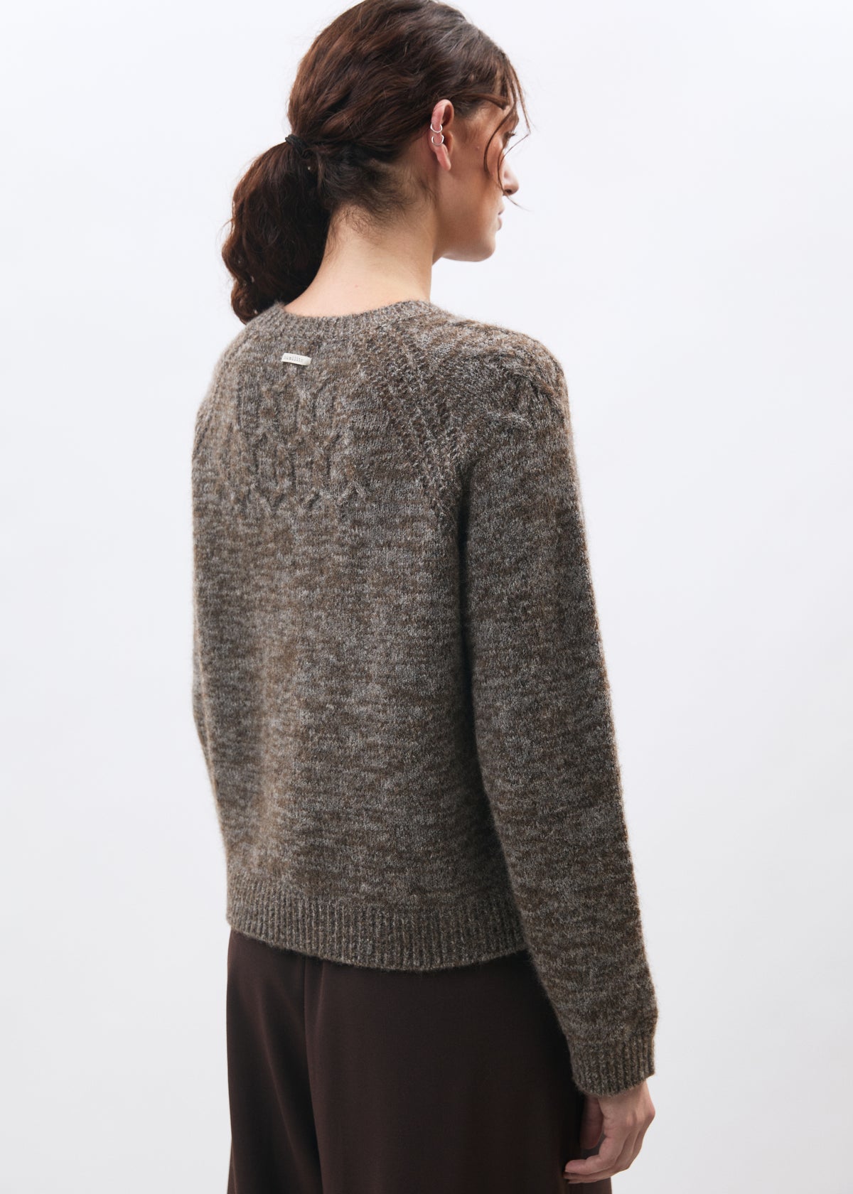 Pull taupe et gris - Menara - TAUPE/GRIS CHINE#couleur_TAUPE/GRIS CHINE