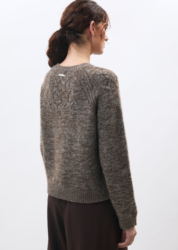 Pull taupe et gris - Menara - TAUPE/GRIS CHINE#couleur_TAUPE/GRIS CHINE